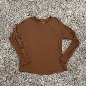 Aerie Offline Rich Brown Long Sleeve Tee